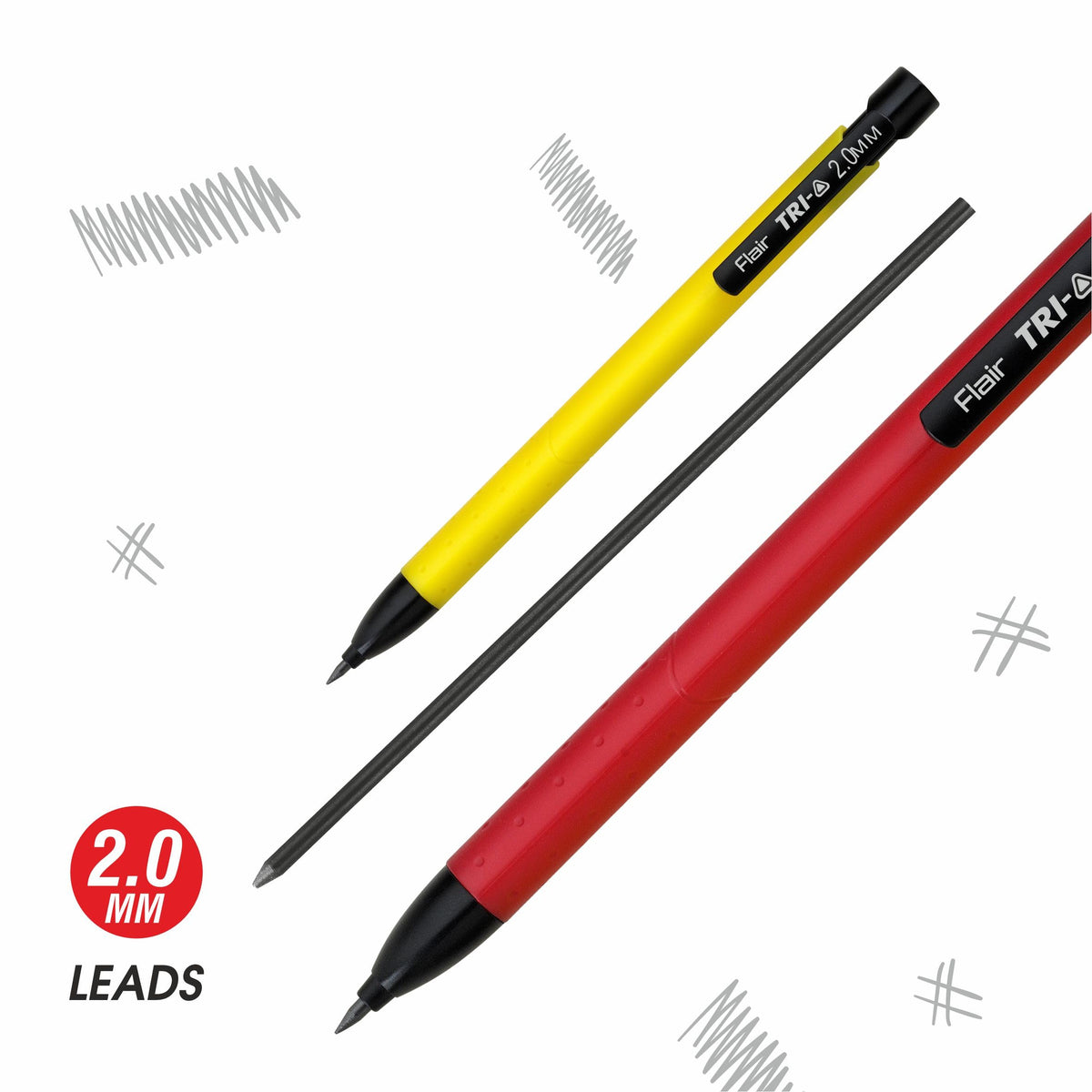 FLAIR Creative Series 2.0mm Tri-o Mechanical Pencil | Retractable Mechanism With Extra Dark 2B