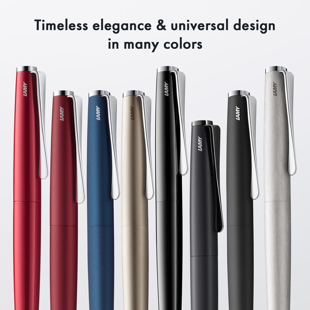 Lamy studio royalred - ballpoint pen in elegant stainless steel casing - with propeller-shaped clip