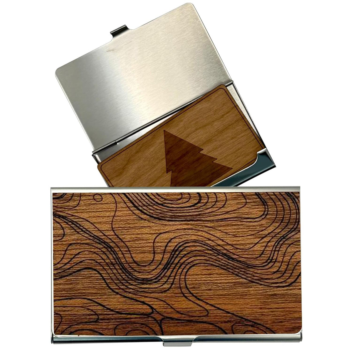 WUDN Handcrafted Business Wooden Card Holder Wallet For Men and Women | Holds Up to 20-25 B-Cards