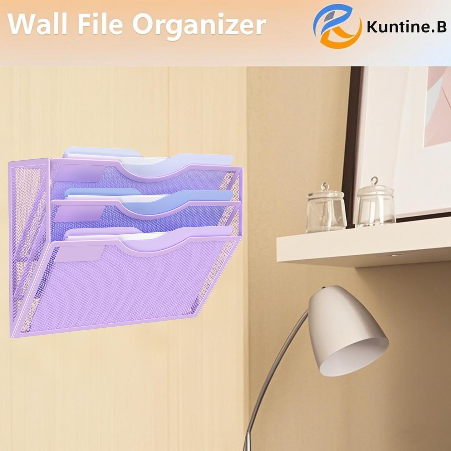 Kuntine.B Wall File Organizer Office Hanging Magazine Holder Wall File Organizer for Office Home