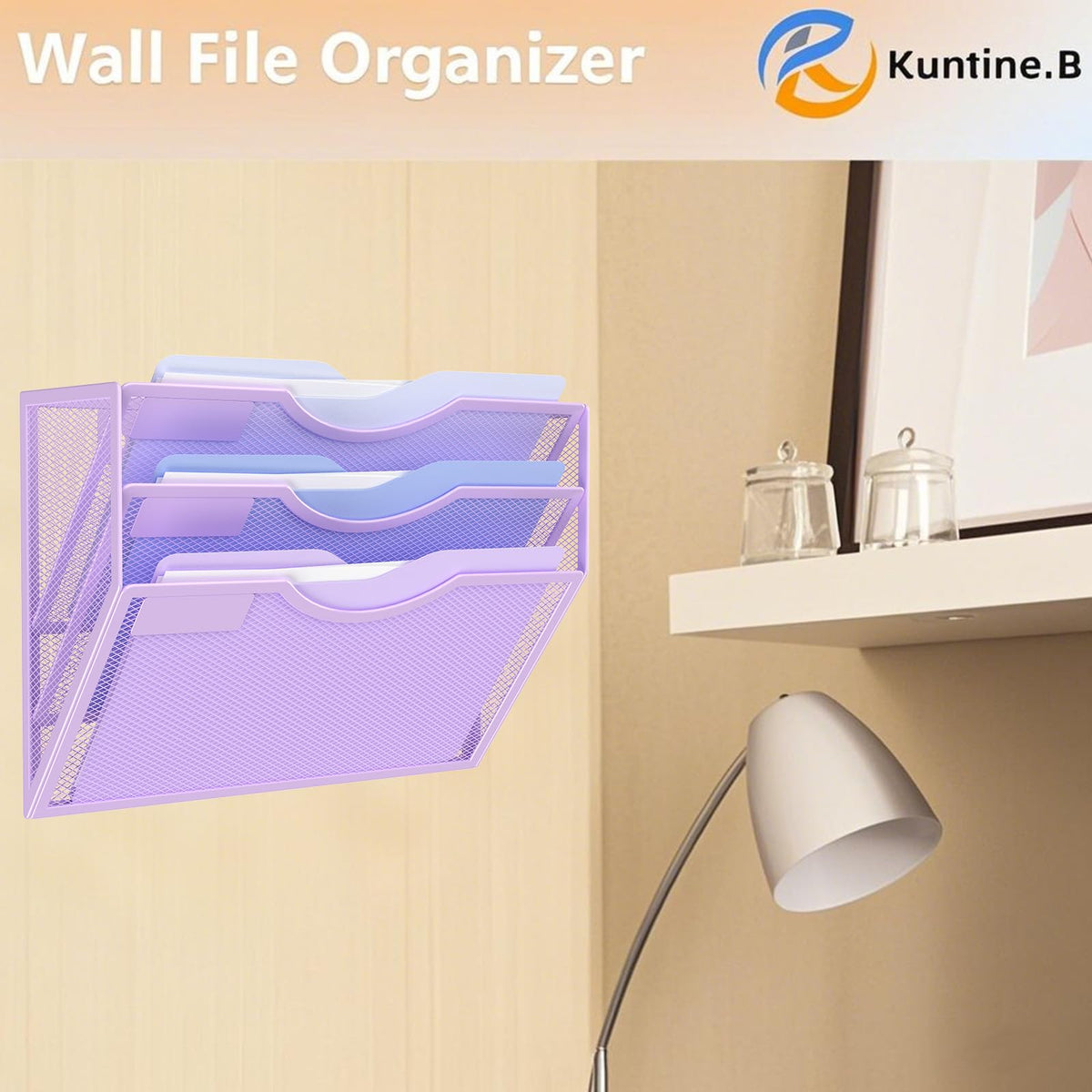 Kuntine.B Wall File Organizer Office Hanging Magazine Holder Wall File Organizer for Office Home