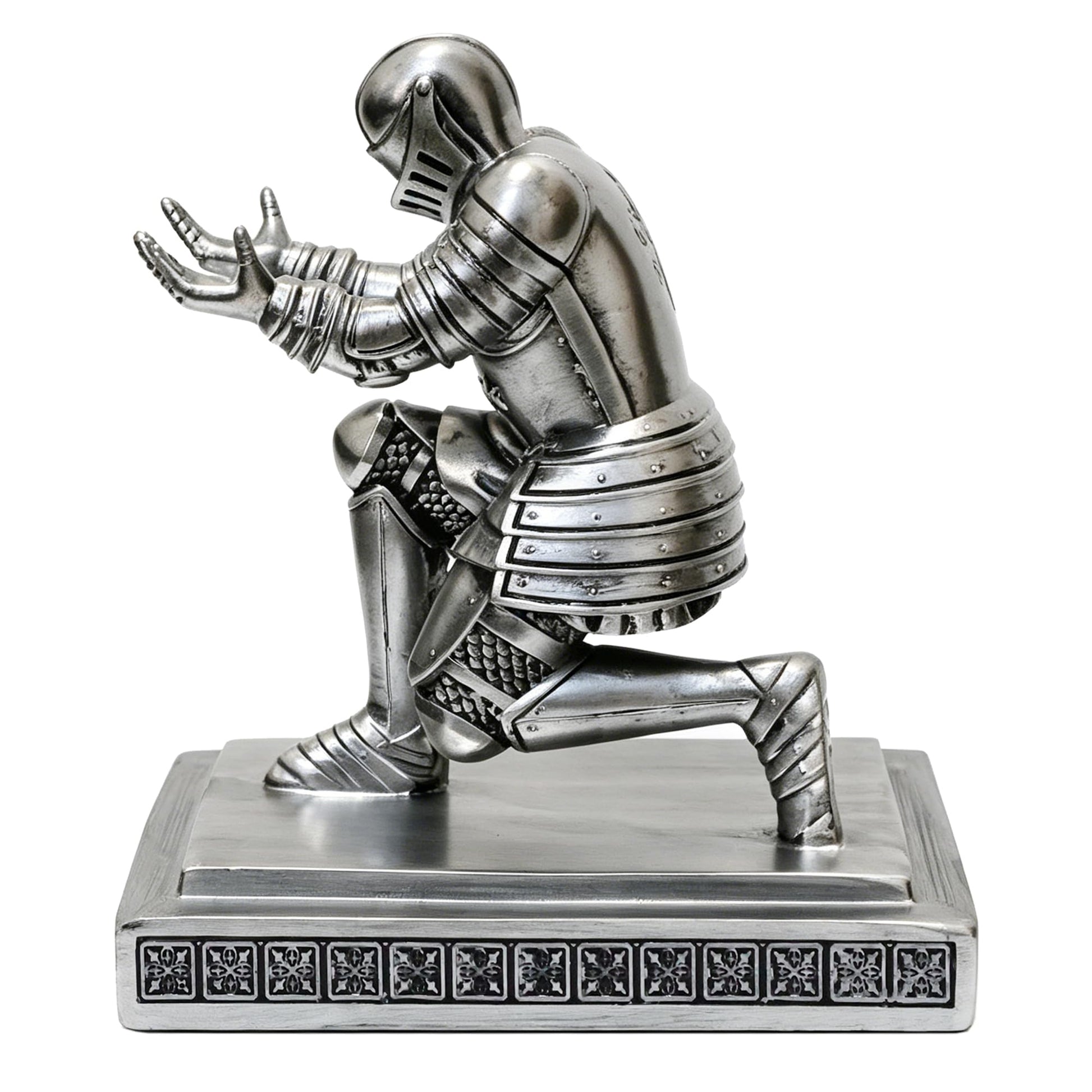 Soldier Executive Knight Pen Holder Personalized Desk Organizers Silver