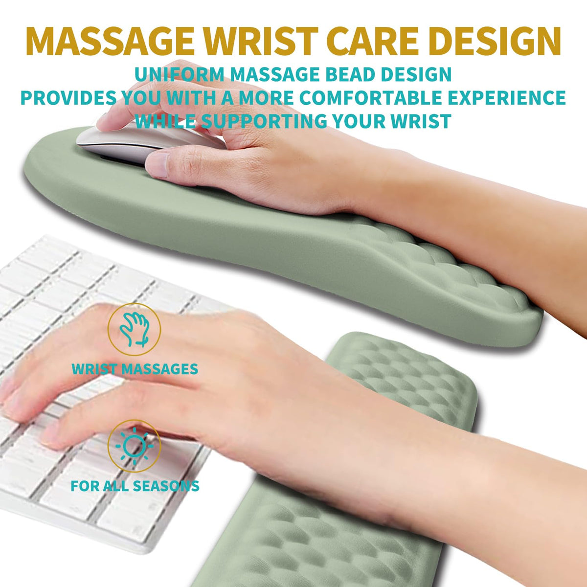 Hokafenle 2 in 1 Ergonomic Mouse Pad Wrist Support & Wrist Rest for Computer Keyboard Set, with