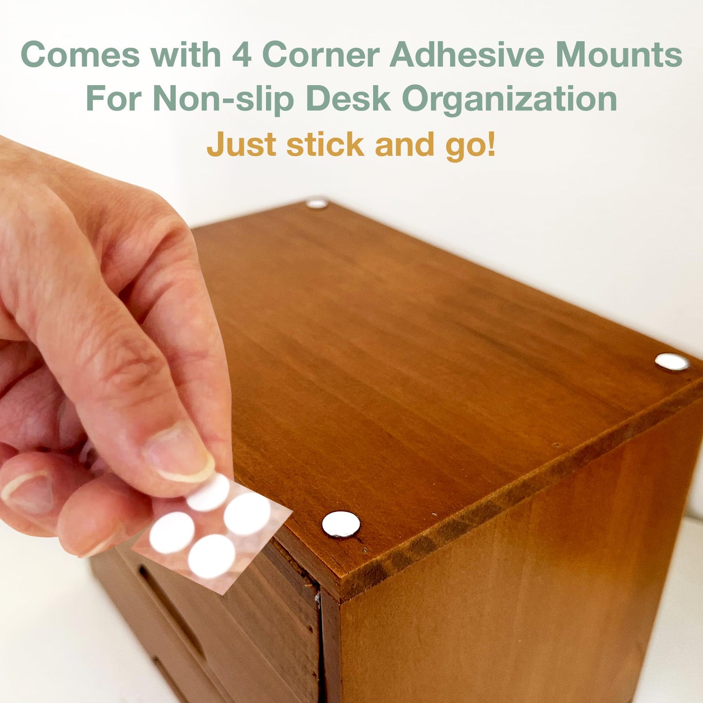 Vintage 3-Drawer Organizer for Desk - Wooden Box with 3 Storage Drawers - Solid Wood Table Top