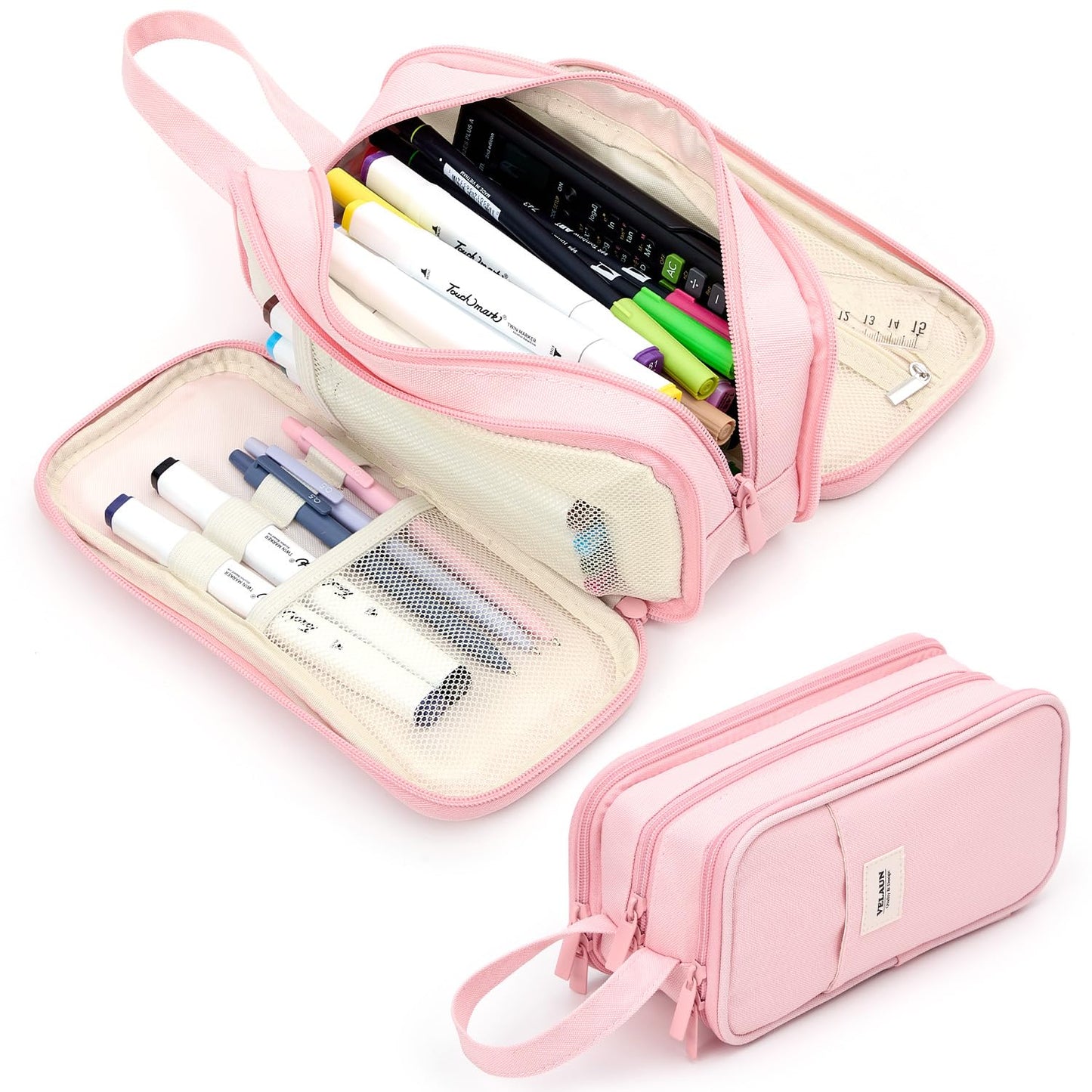 VELAUN Pencil Case Pouch, Large Capacity Pencil Box Bag, Aesthetic Pen Organizer for School