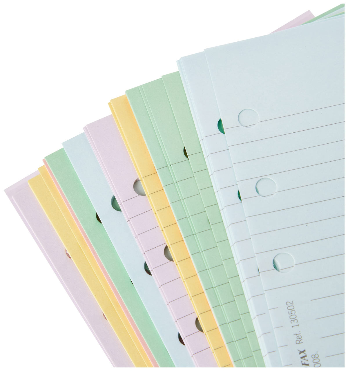 Filofax Personal Assorted Coloured Notepaper Plain and Ruled Value Pack 100 Sheets (95mm X 171mm)