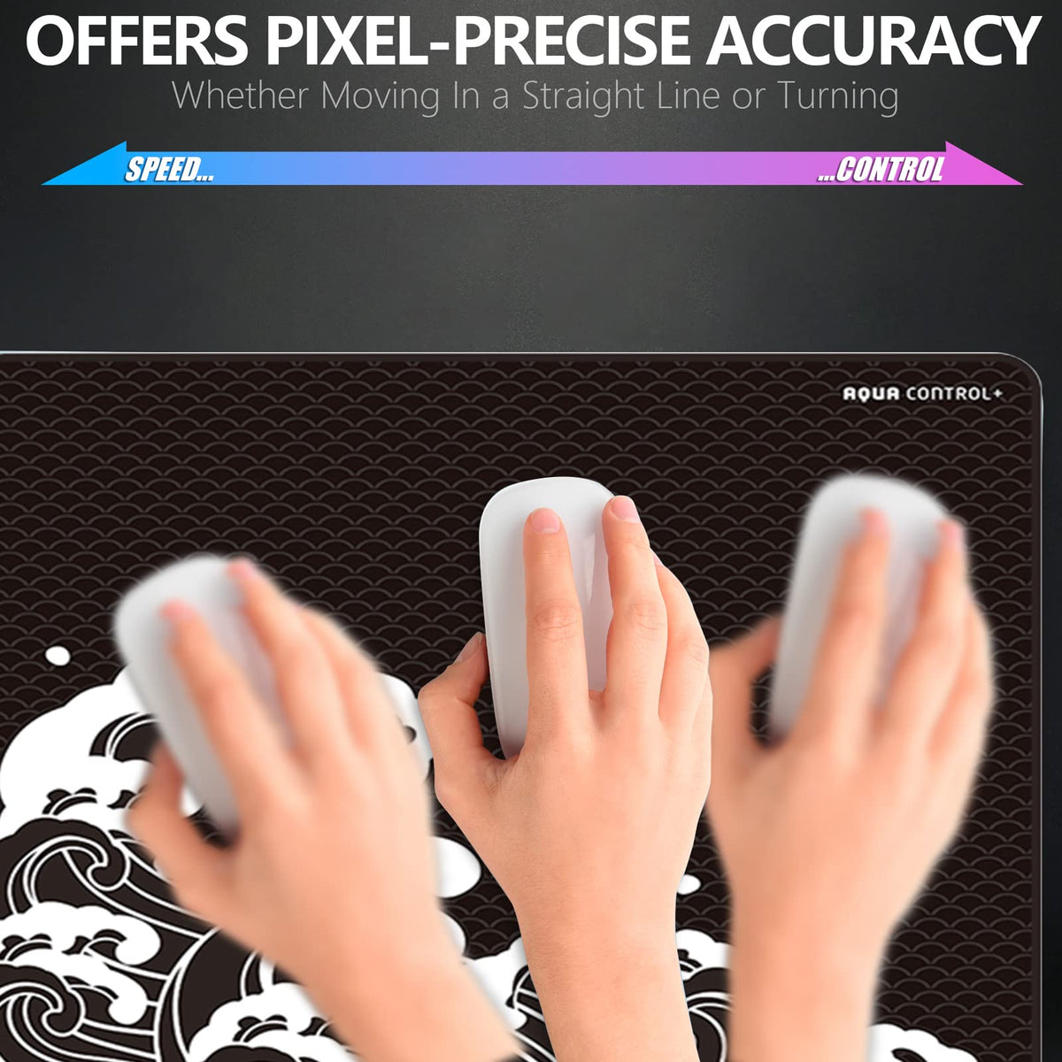 X-Raypad Aqua Control Plus Wave Gaming Mouse Pad, Ultra-High Precision Mouse Pad with Perfect Speed