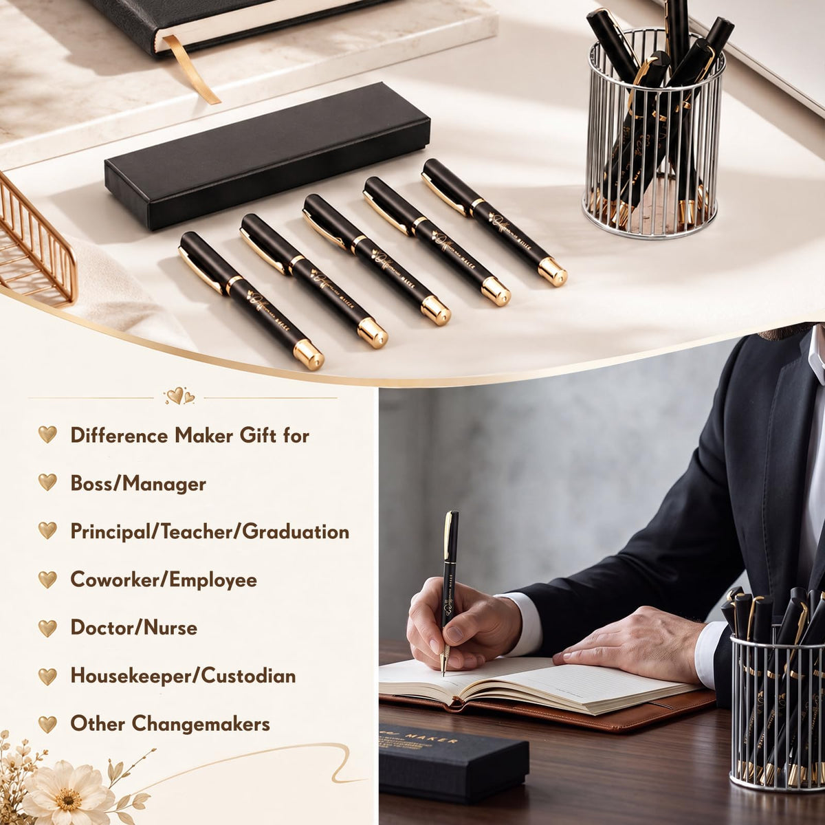 PerKoop 20 Sets Difference Maker Appreciation Gifts Pens with Box
