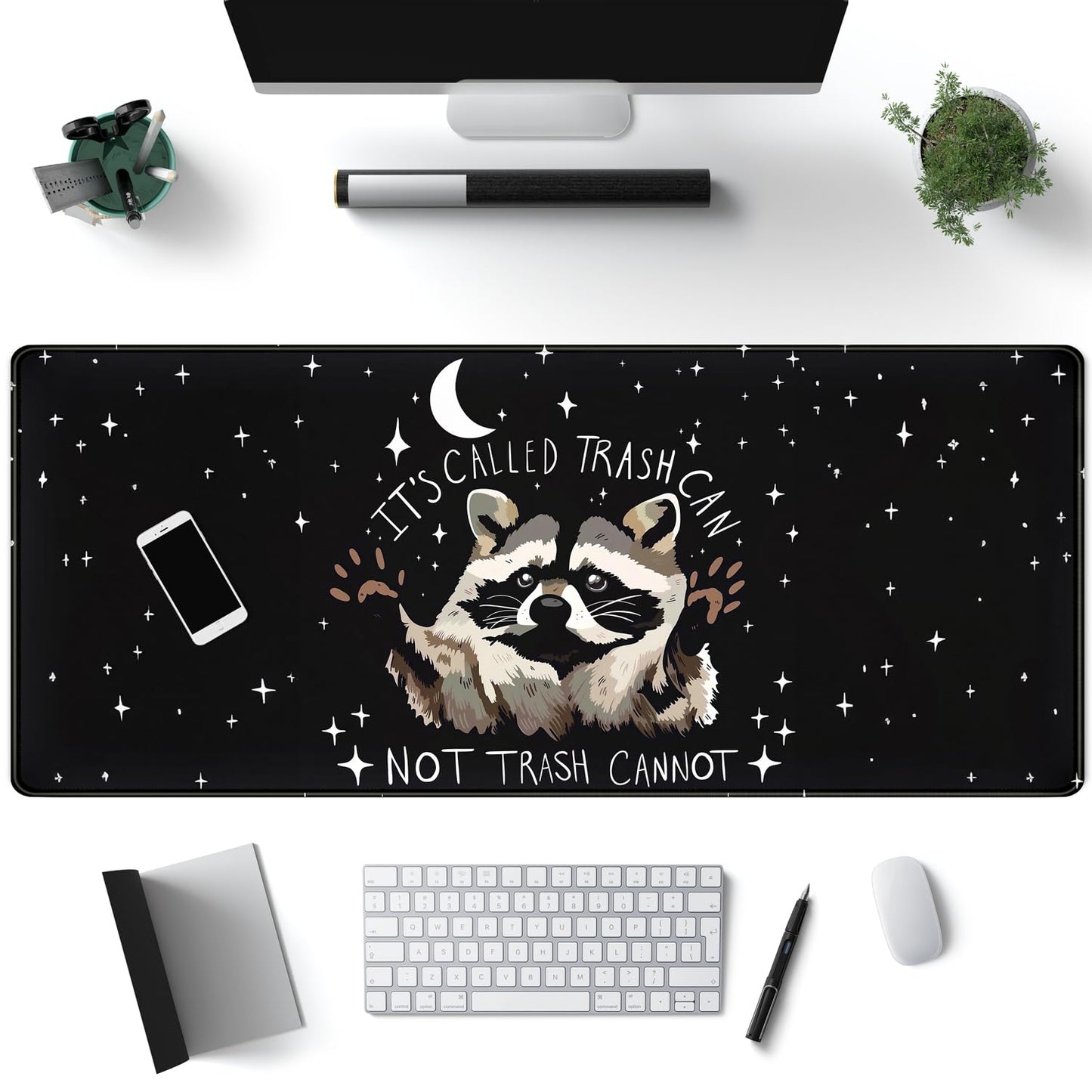 It's Trash Can Not Trash Cannot Desk Pad Cute Black Desk Mat Gaming Screaming Possum Mouse Pad