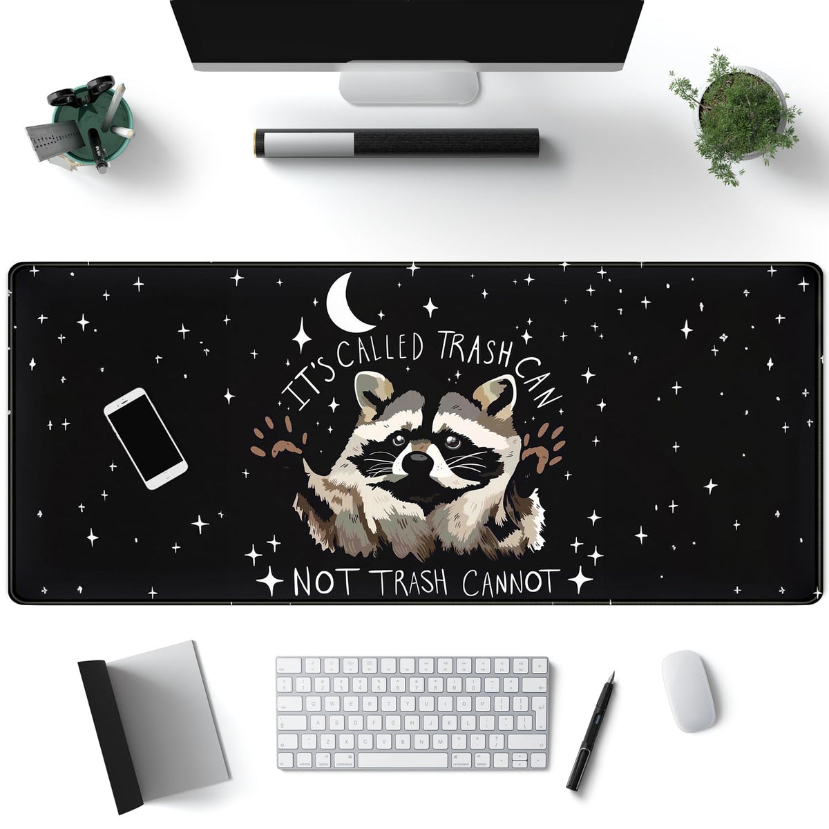 It's Trash Can Not Trash Cannot Desk Pad Cute Black Desk Mat Gaming Screaming Possum Mouse Pad