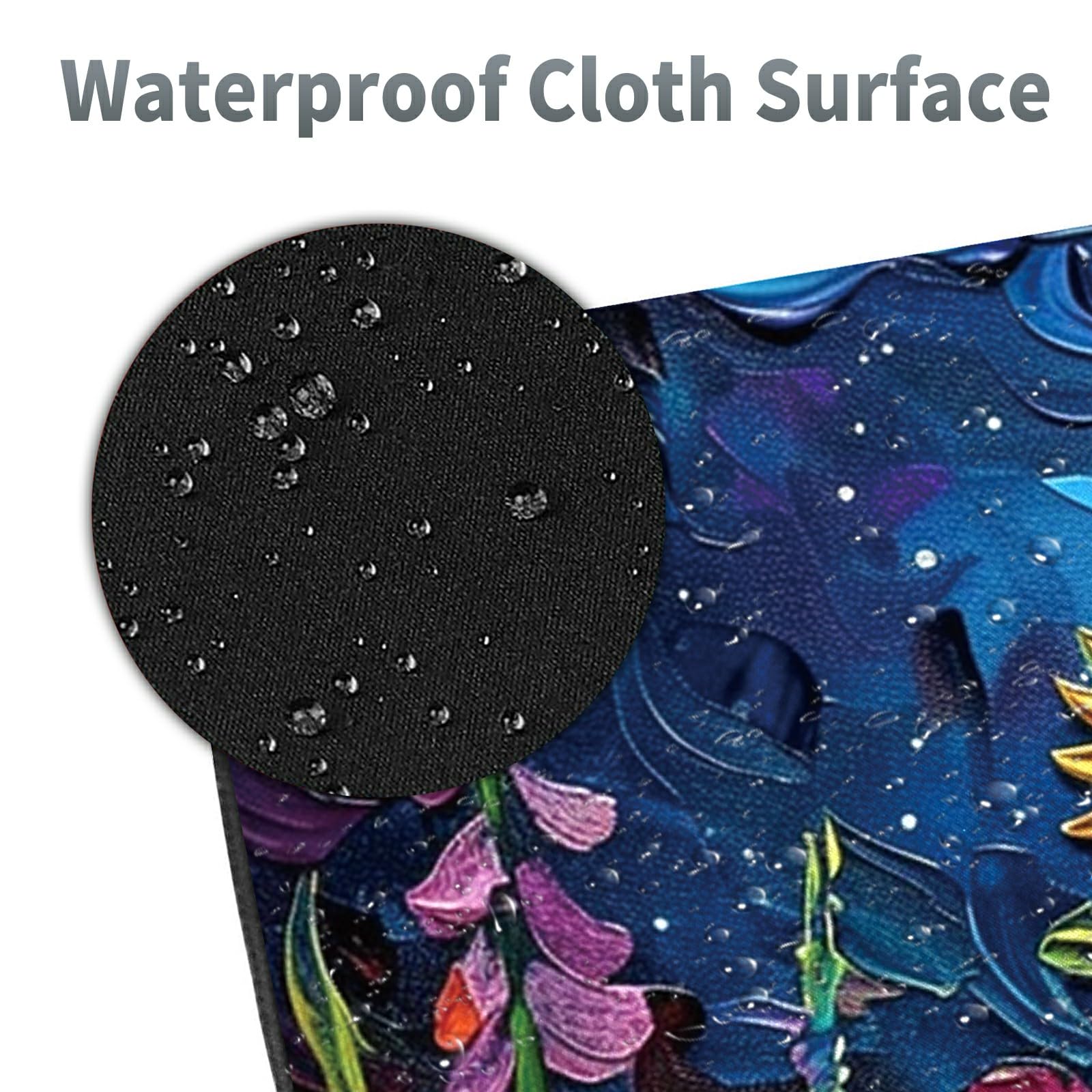 Large Gaming Mouse Pad Plus a Coasters + Cable Clips, Vibrant Watercolor Flowers Extended Mousepad