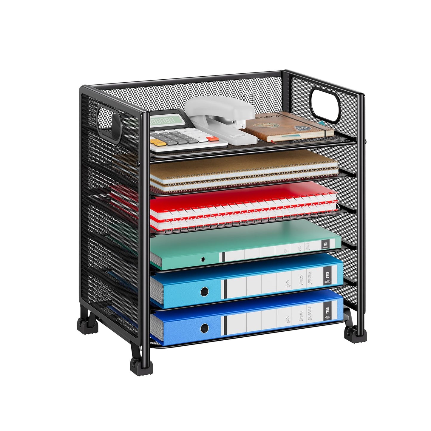 Simple Trending 6-Tier Paper Tray Organizer, File Organizer for Desk, Black