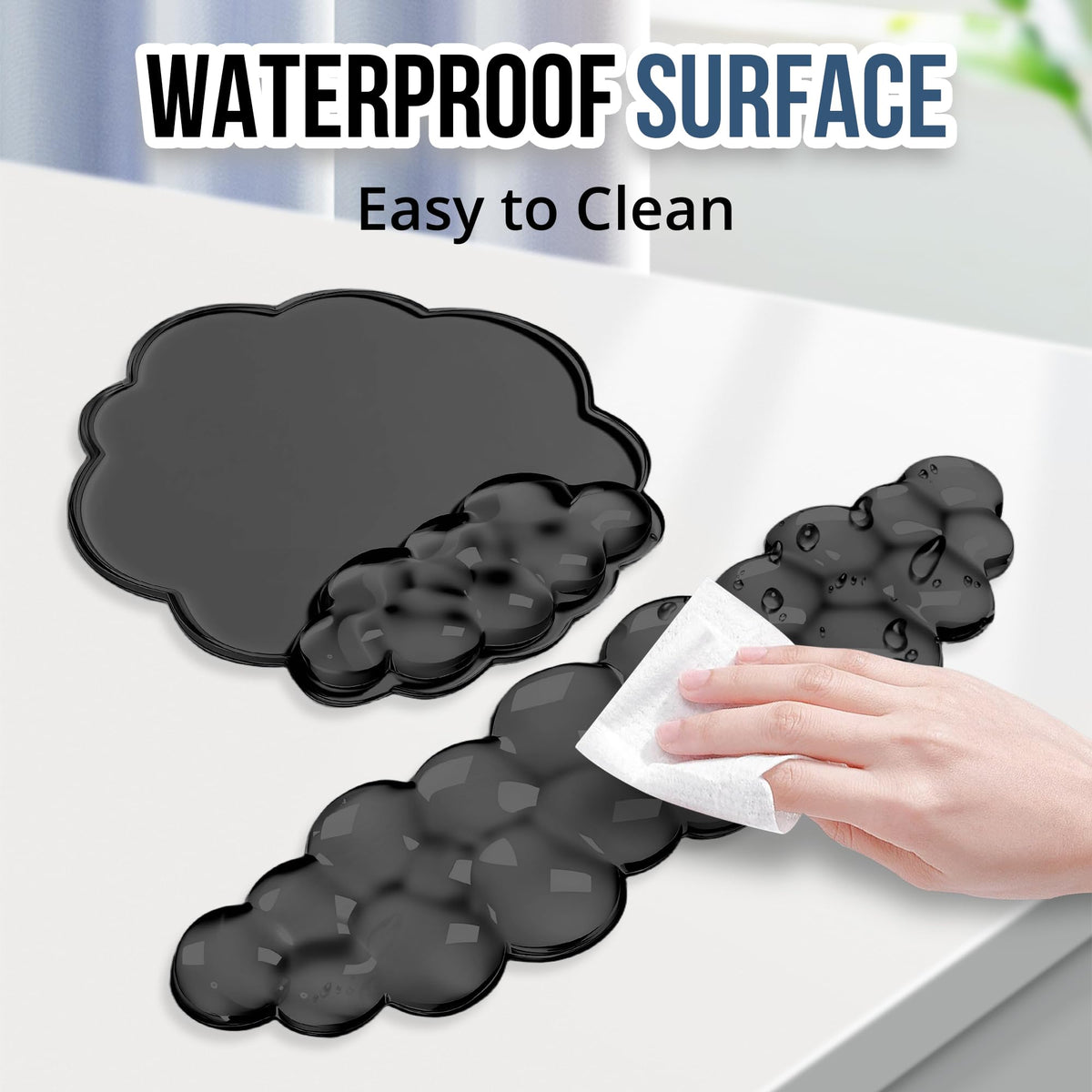 Keyboard Wrist Rest Set — Ergonomic Cloud Wrist Rest Keyboard and Mouse Pad, Non-Slip Desk