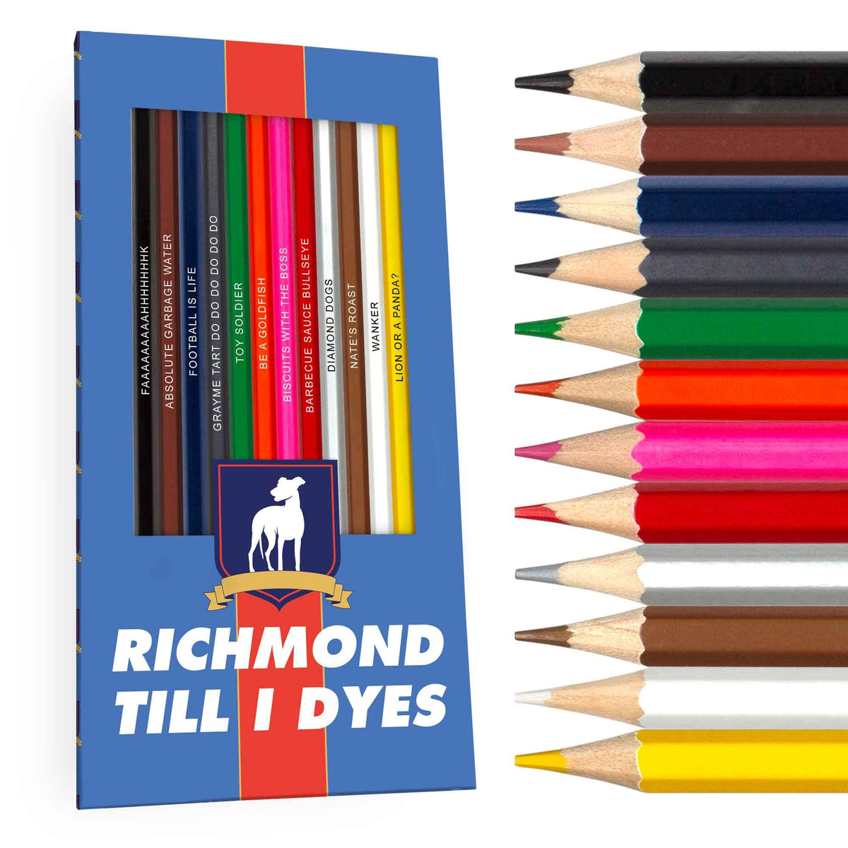 Pun Labs Ted Lasso Colors Colored Pencils - 12 Ted Lasso-Inspired Parody Pencil Set with Clever