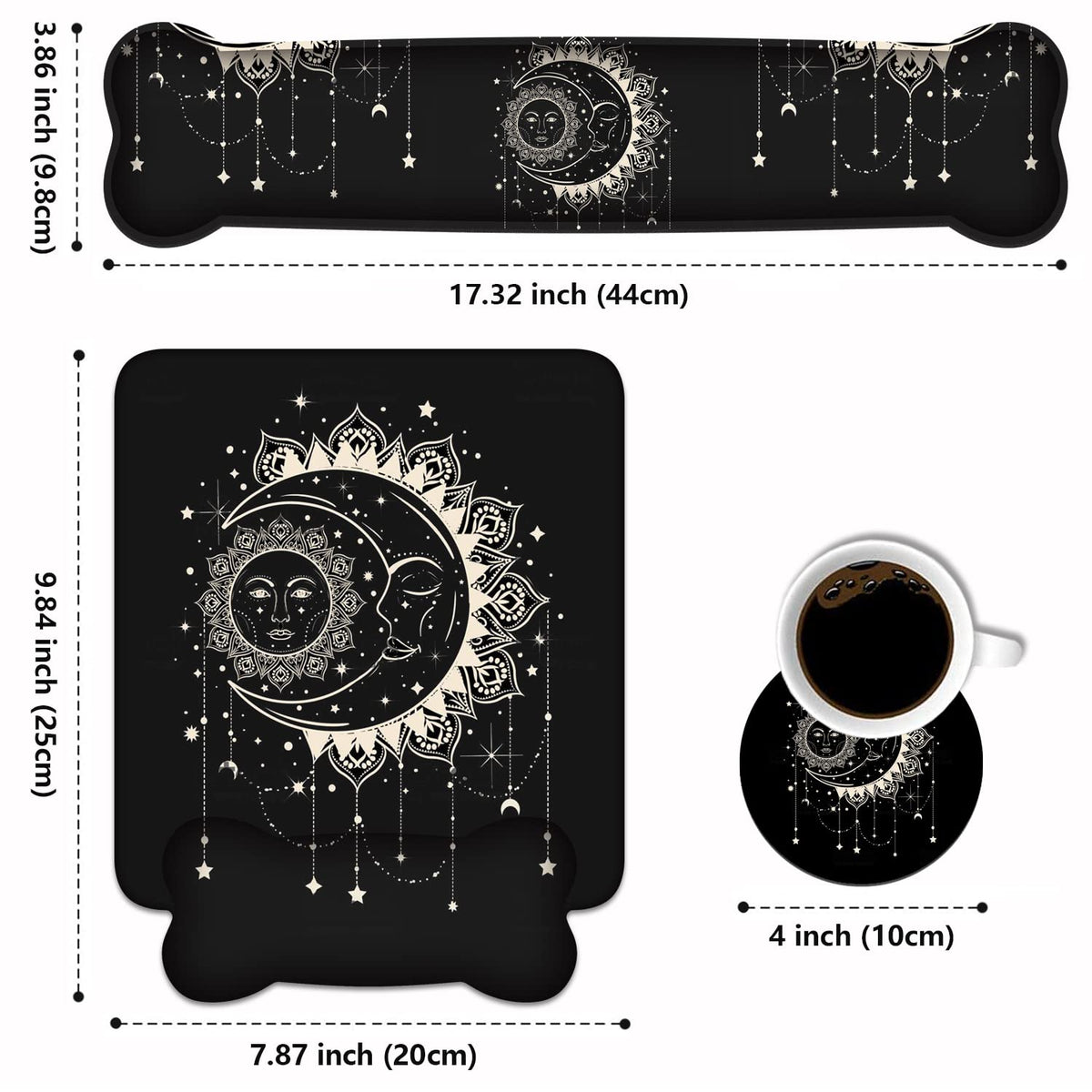 Wrist Rest Support Ergonomic Gel Mouse Pad and Memory Foam Keyboard Set, Non-Slip Rubber PU Base