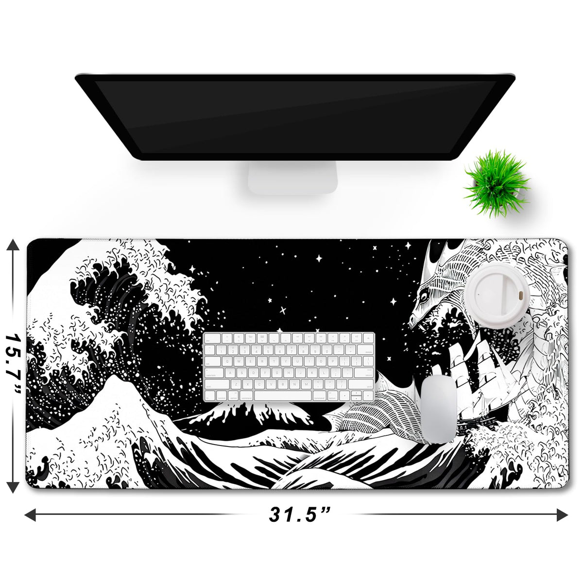TEDNETGO Extra Large Mouse Pad, Gaming Mouse Pad, Waterproof Extra Large Mousepad with Stitched