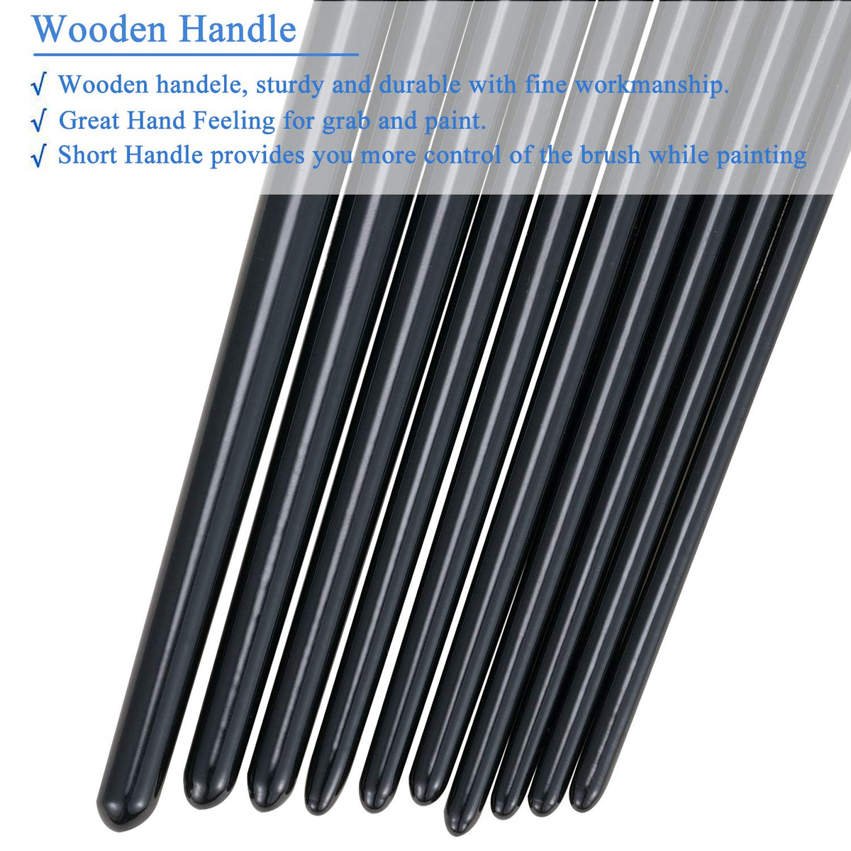 BOSOBO Paint Brushes Set, 6 Pack 60 Pcs Round Pointed Tip Paintbrushes Nylon Hair Artist Acrylic