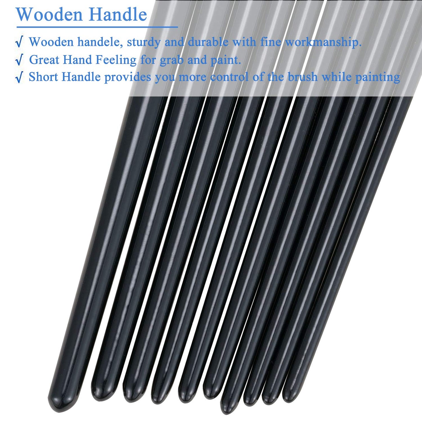 BOSOBO Paint Brushes Set, 10 Pack 100 Pcs Round Pointed Tip Paintbrushes Nylon Hair Artist Acrylic