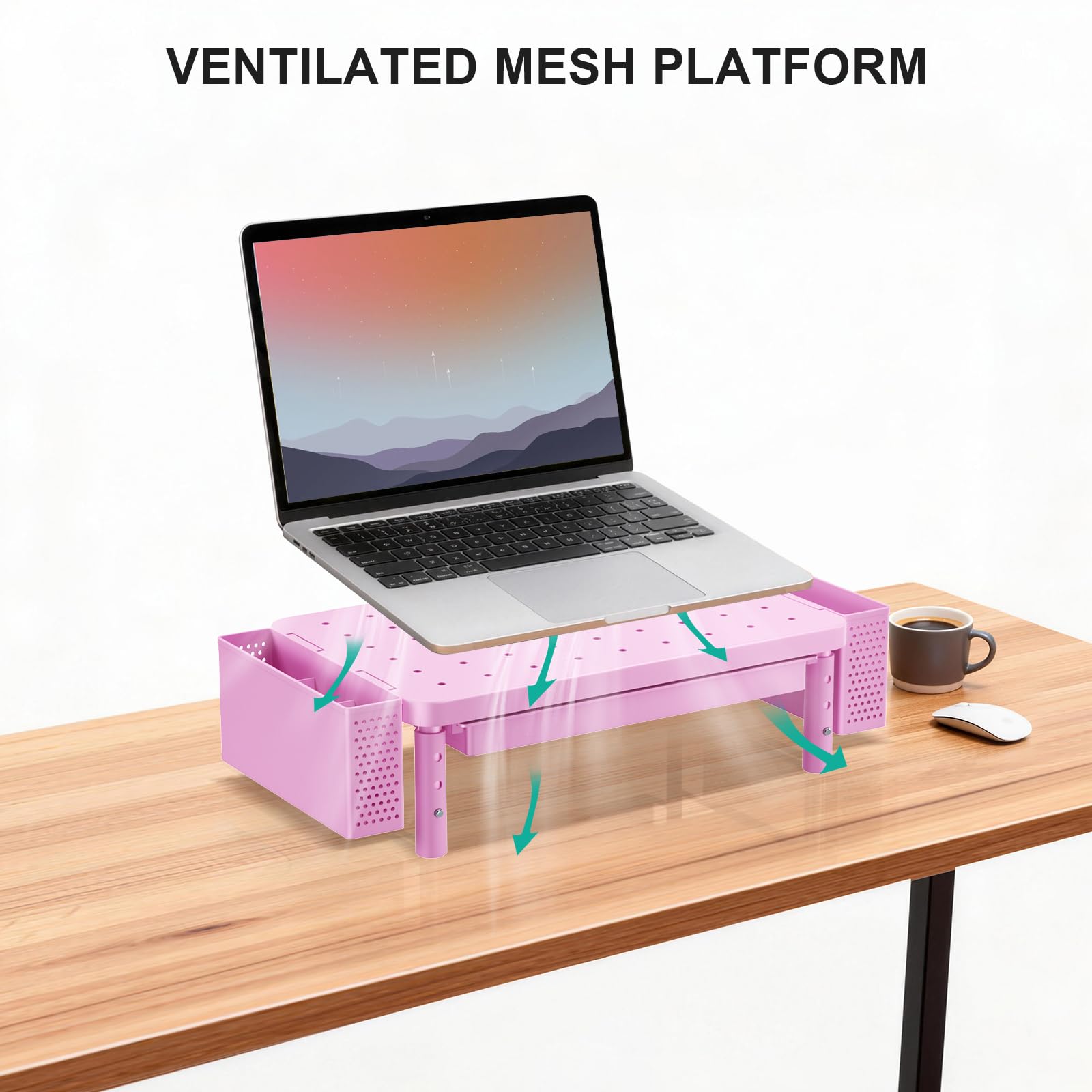 WALI Computer Monitor Stand with Storage and Pen Holder