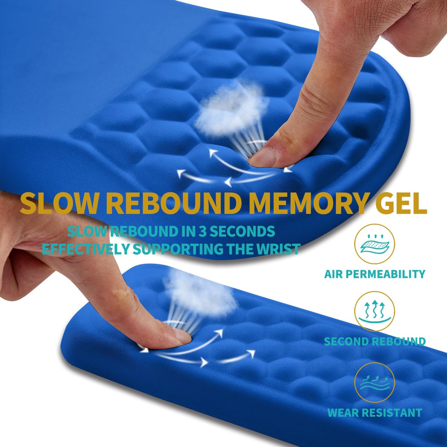 Hokafenle 2 in 1 Ergonomic Mouse Pad Wrist Support & Wrist Rest for Computer Keyboard Set, with