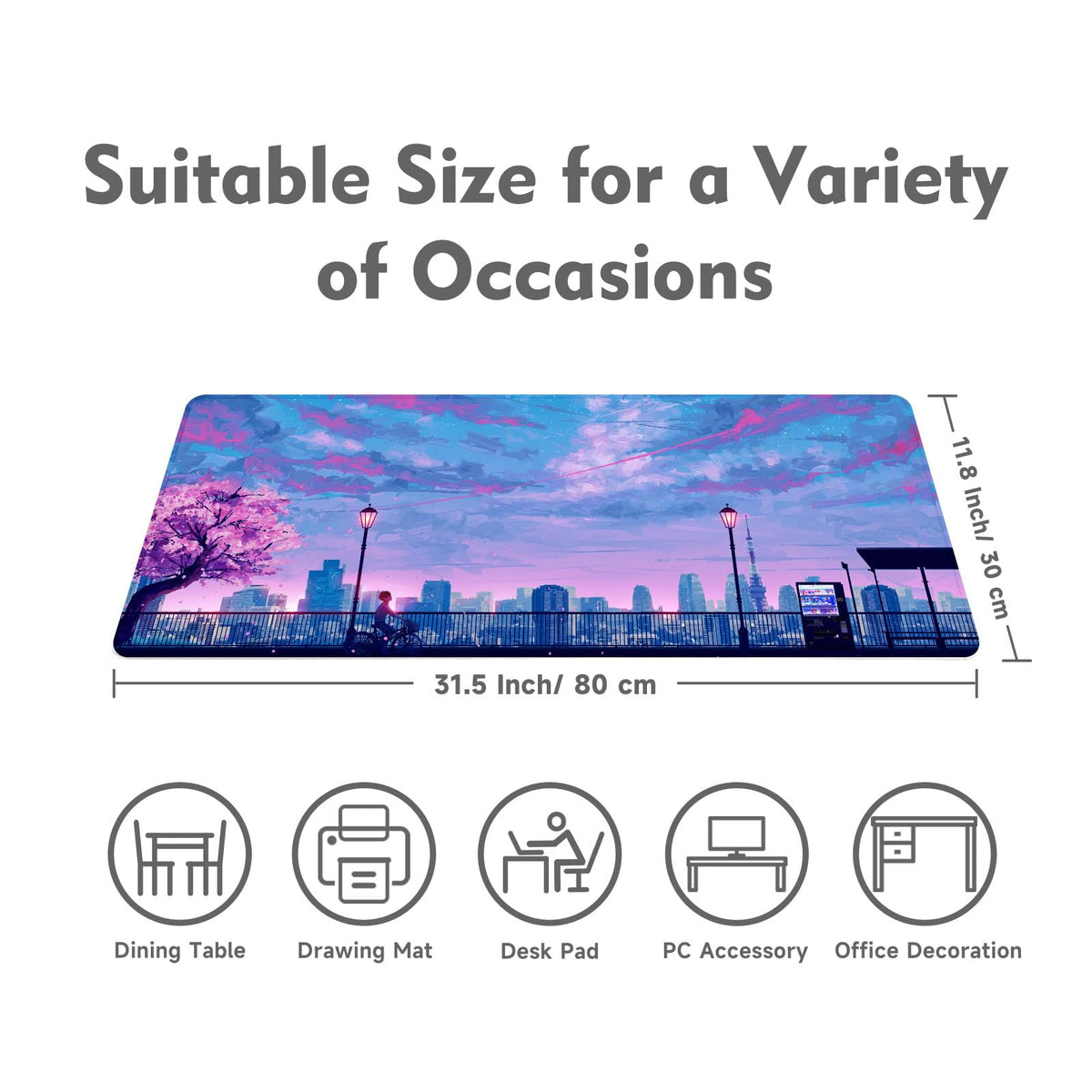 Desk Mat Mouse Pad Gaming Desk Pad XL Large Mouse Mat Office Decor Accessories (Pink C)