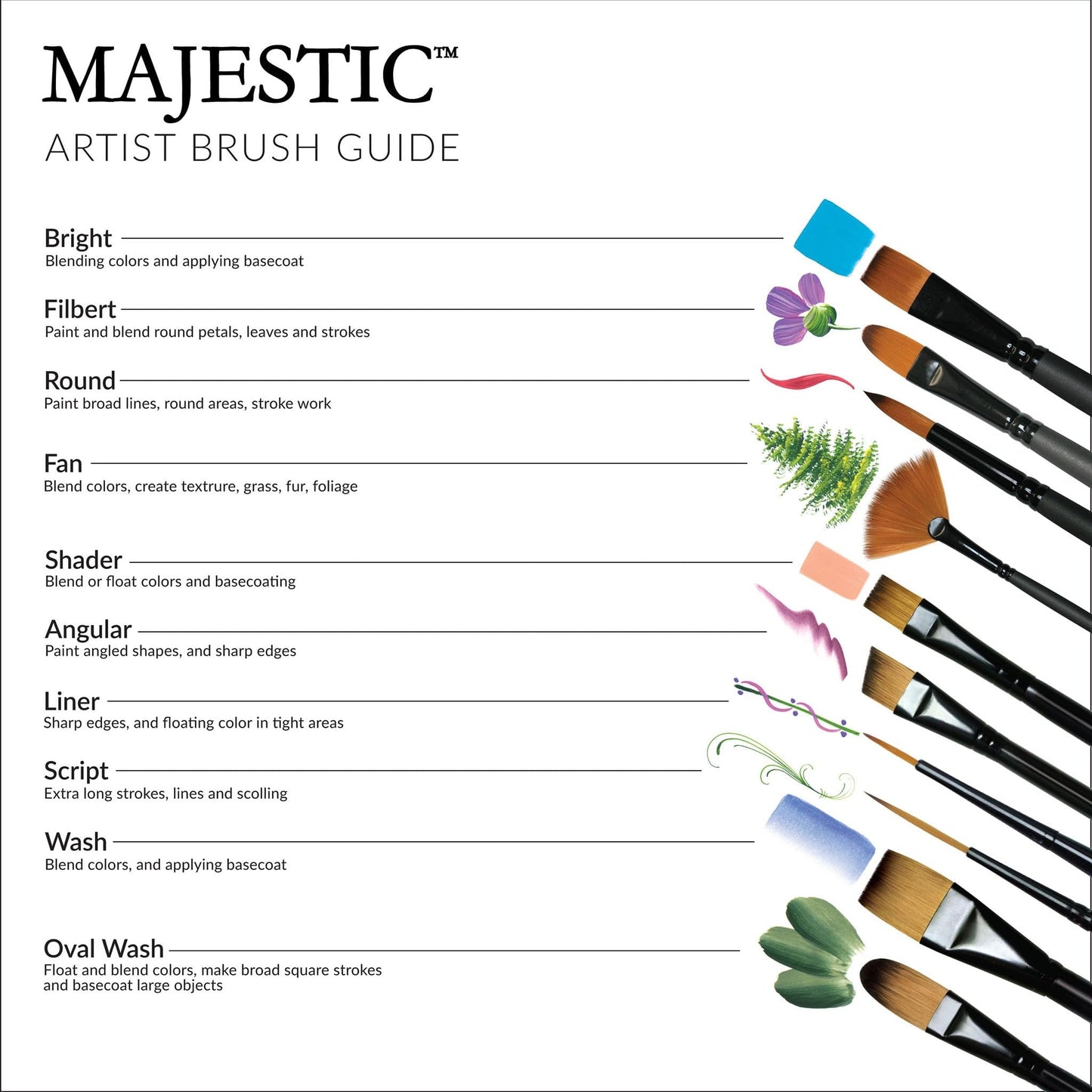 Majestic Royal & Langnickel Standard Handle Round Artist Brush Set for All Water-Based Mediums, 13pc