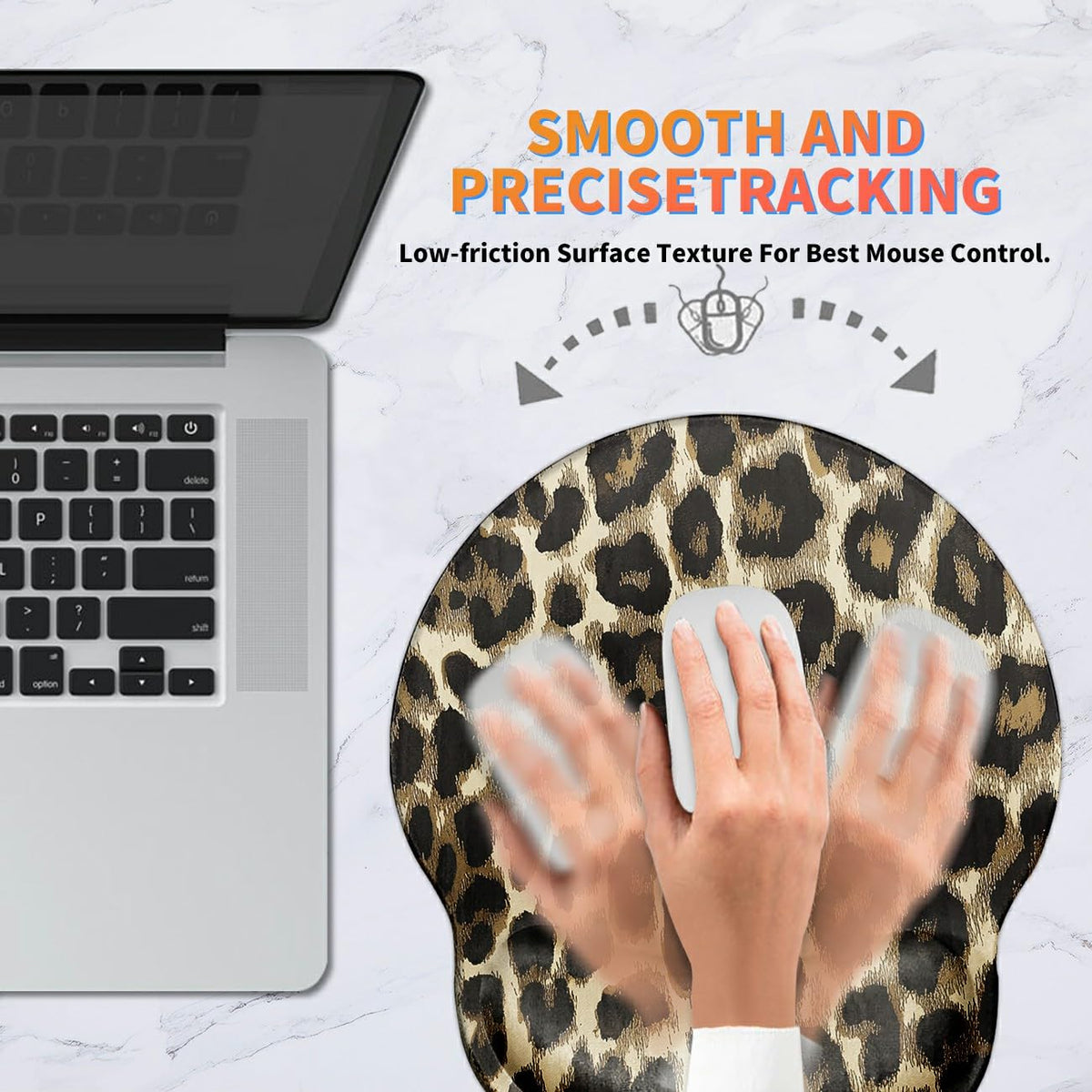Gaming Mouse Pad with Wrist Support, Spsun Leopard Grain Pattern Custom Design Cute Mousepad,Pain