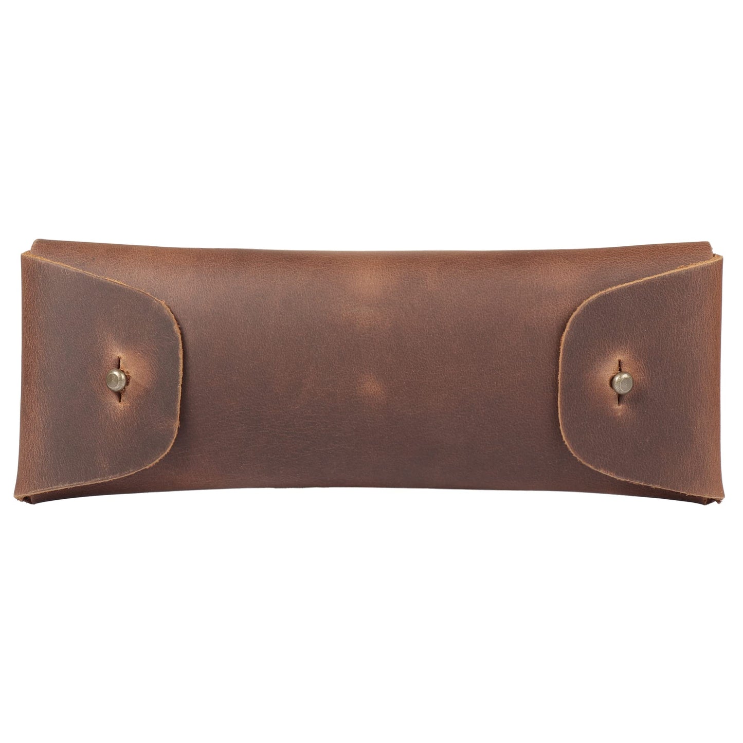 Londo Genuine Leather Retro Pen and Pencil Case - Metal Snap Fastener, Pencil Pouch Stationery Bag