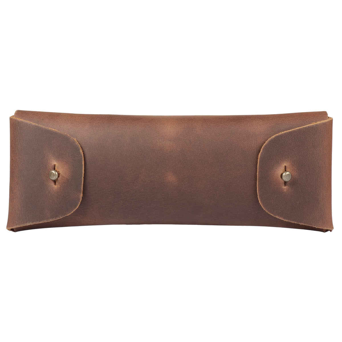 Londo Genuine Leather Retro Pen and Pencil Case - Metal Snap Fastener, Pencil Pouch Stationery Bag
