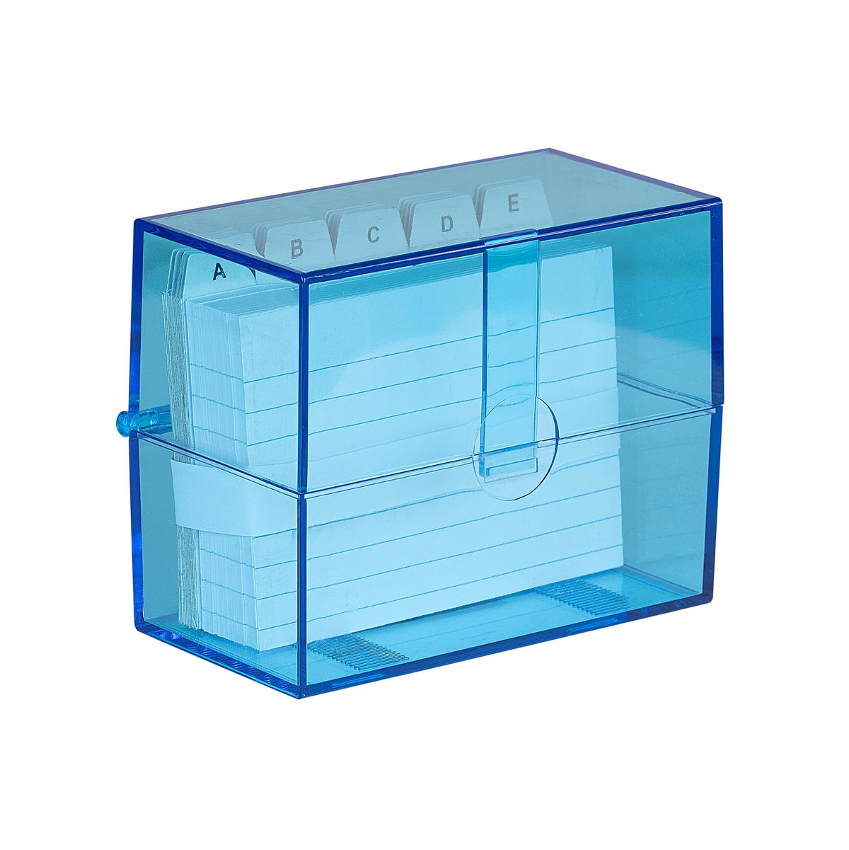 Wedo 2507303 Card Boxes DIN A7 Transverse for About 200 Cards (Made of Plastic Translucent Blue