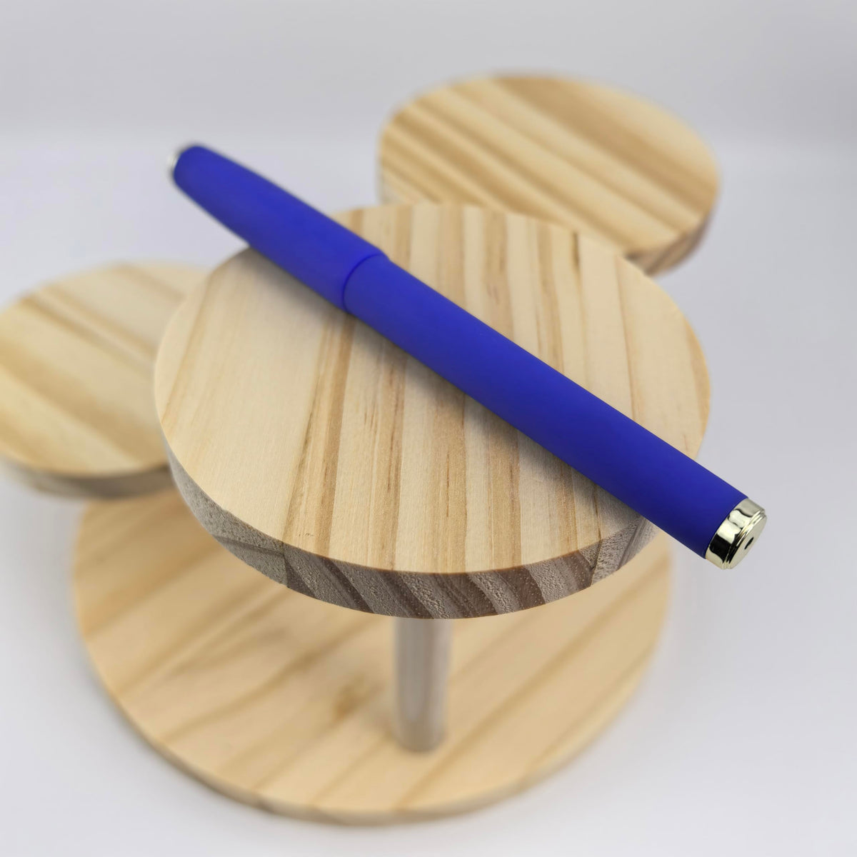 Fengtaiyuan Capped Gel Pens, 1.0mm Bold Point Quick Dry Blue Ink, UV Plated Soft-Touch Thick