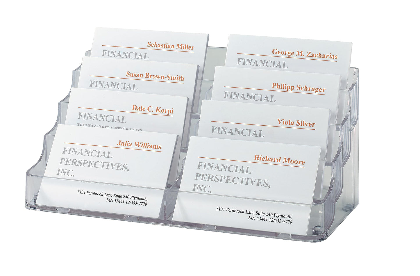 Sigel VA138 Business Card Display Stand, Clear, for up to 560 Cards (max. 3.7 x 3.35 inches)