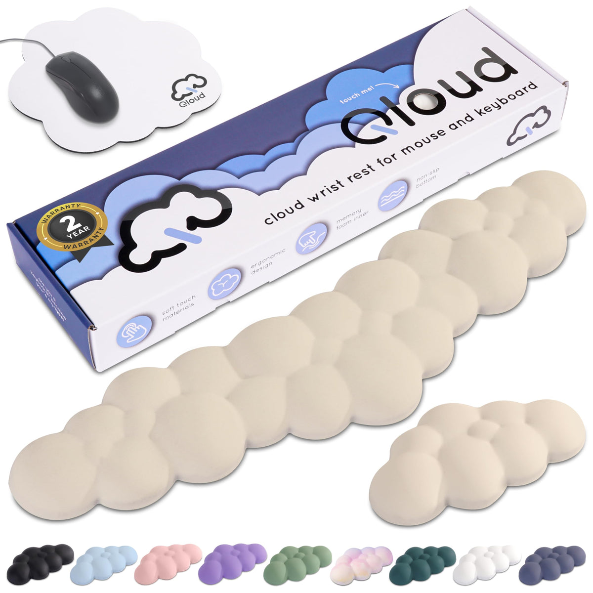 Cloud Keyboard Wrist Rest – Create-ables Qloud Cloud Wrist Rest for Computer Keyboard and Mouse