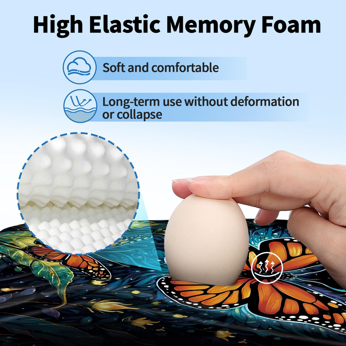 YIWEI Ergonomic Mouse Pad with Wrist Rest for Carpal Tunnel Pain Relief