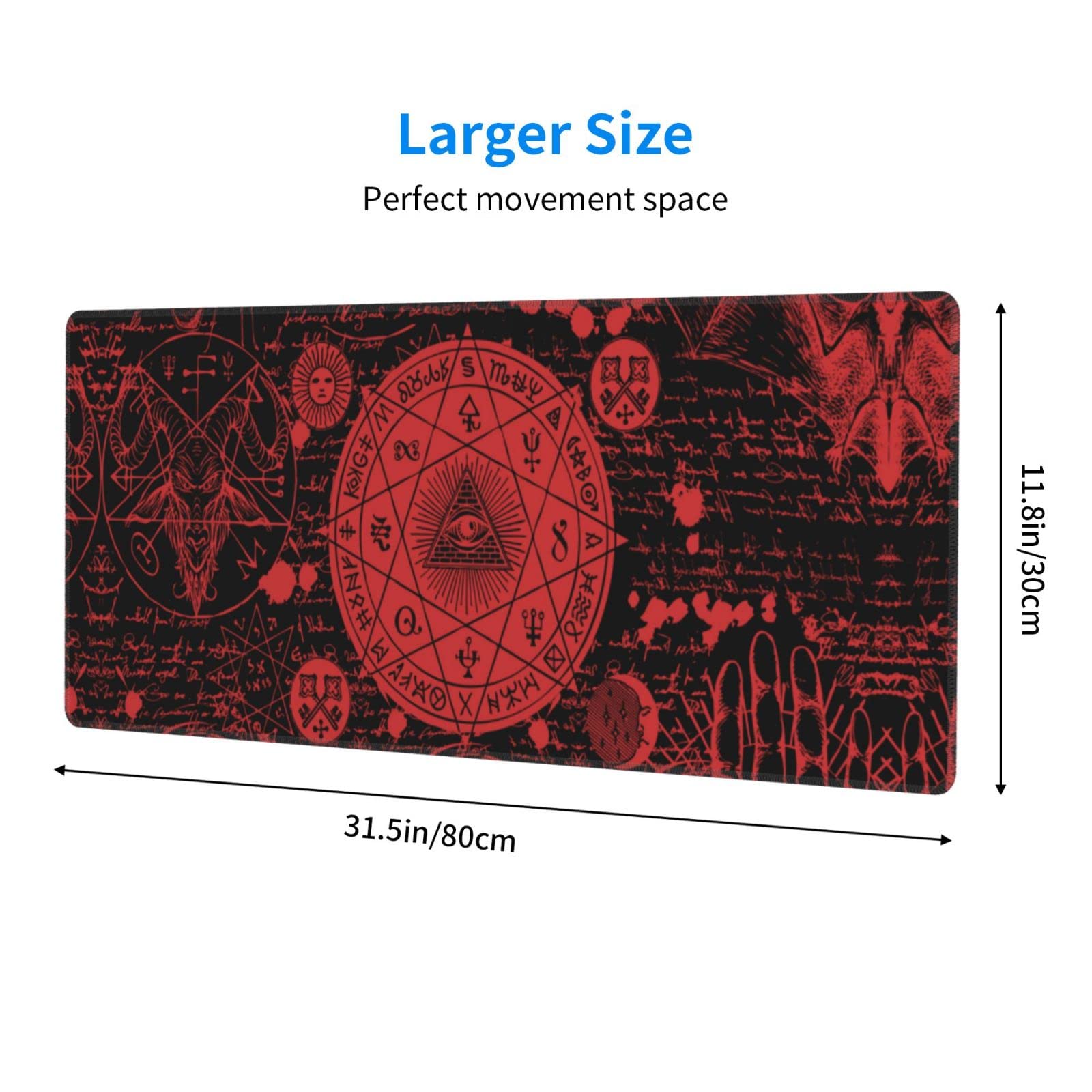 Vintage Mystic Goth Witchy Mouse Pad Extended Large Gaming Mouse Pad XL Oversized Desk Pad Stitched