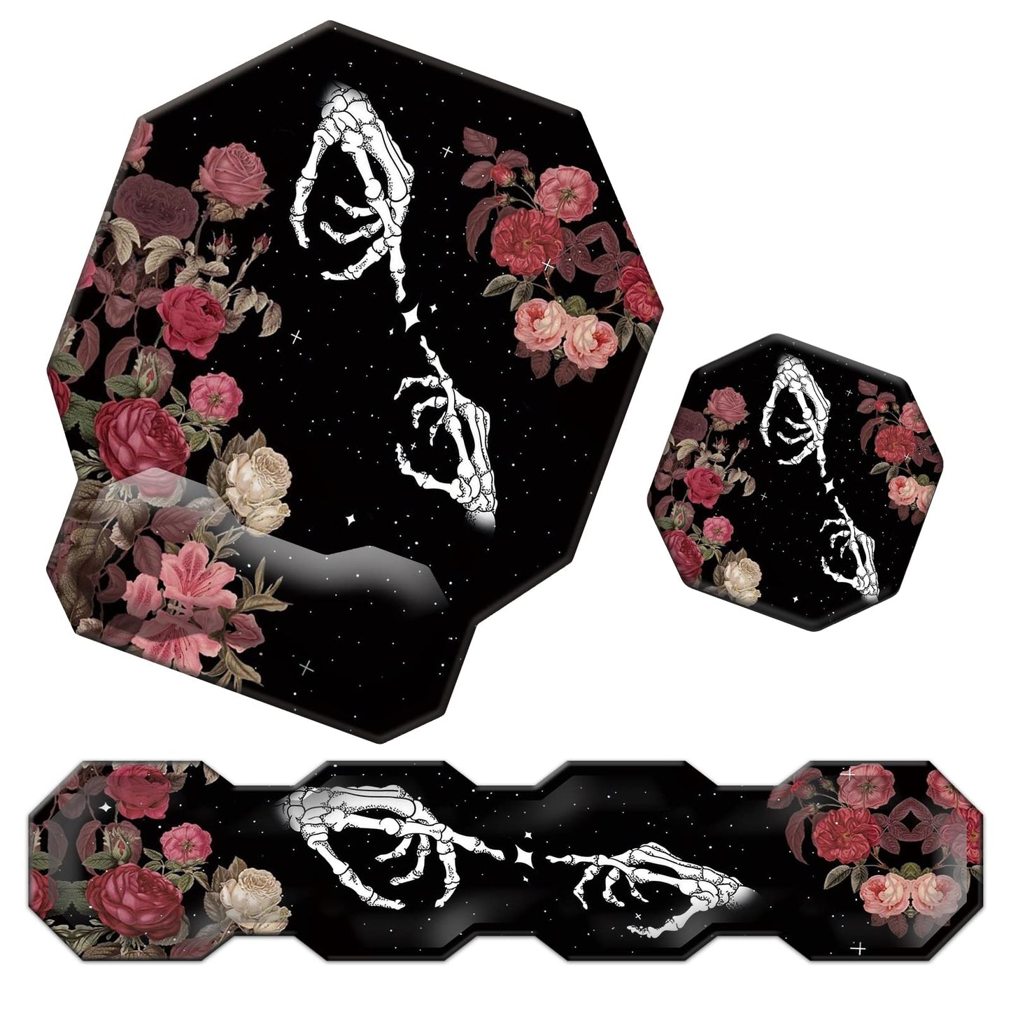 Keyboard Wrist Rest & Ergonomic Mouse Wrist Rest Pad Set, Octagon Mouse Pad Made of Memory Foam