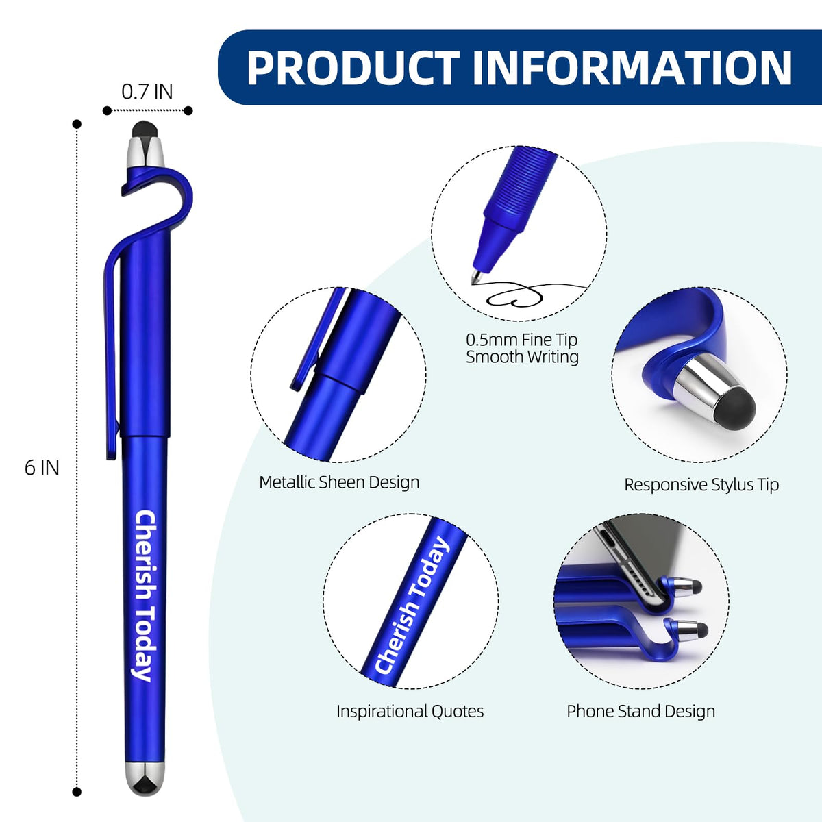 100 Pcs Inspirational Pens Batch, Motivational Ballpoint Pen with Writing Touch Screen And Mobile