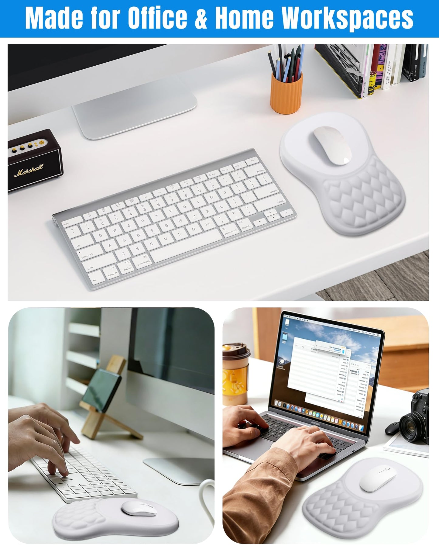 PVIPCZ Ergonomic Mouse Pad with Sloped Memory Foam Wrist Rest