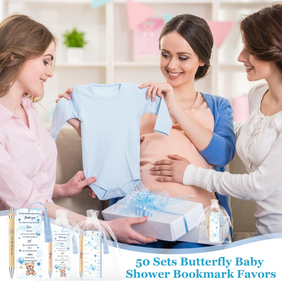 Gilprop 50 Sets Baby Shower Favors for Guests Includes 50 Baby Shower Ballpoint Pens 50 Thank You