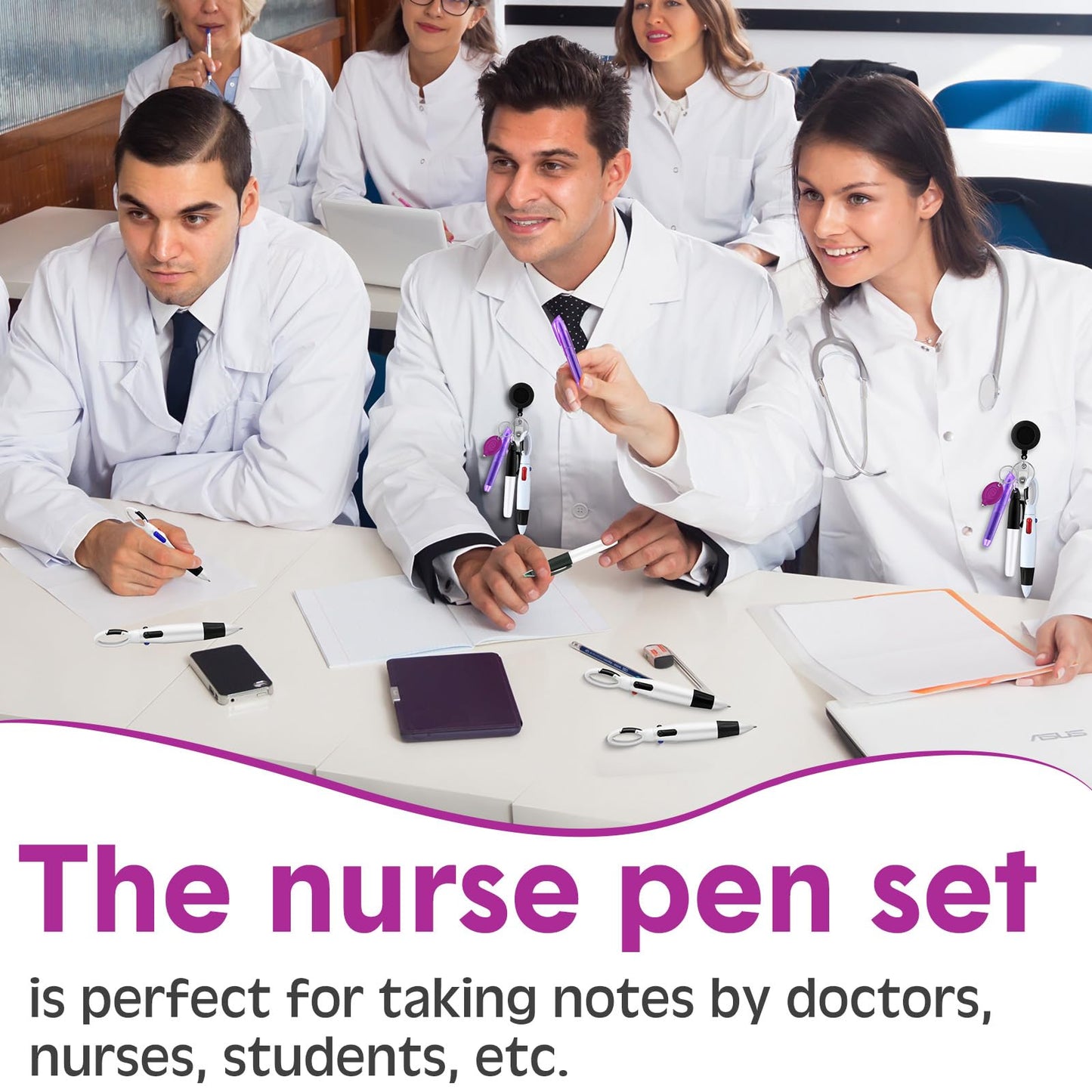 Handepo 80 Pcs Nurse Pen Gift Set Mini Pens for Badge Reel