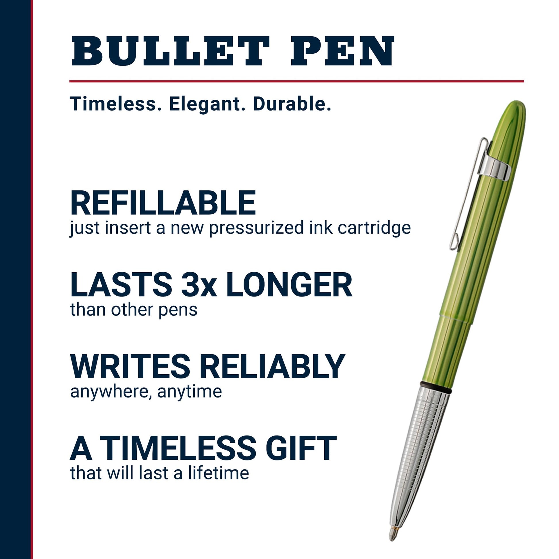 Fisher Space Pen Aurora Borealis Lime Pressurized Ballpoint Bullet Pen