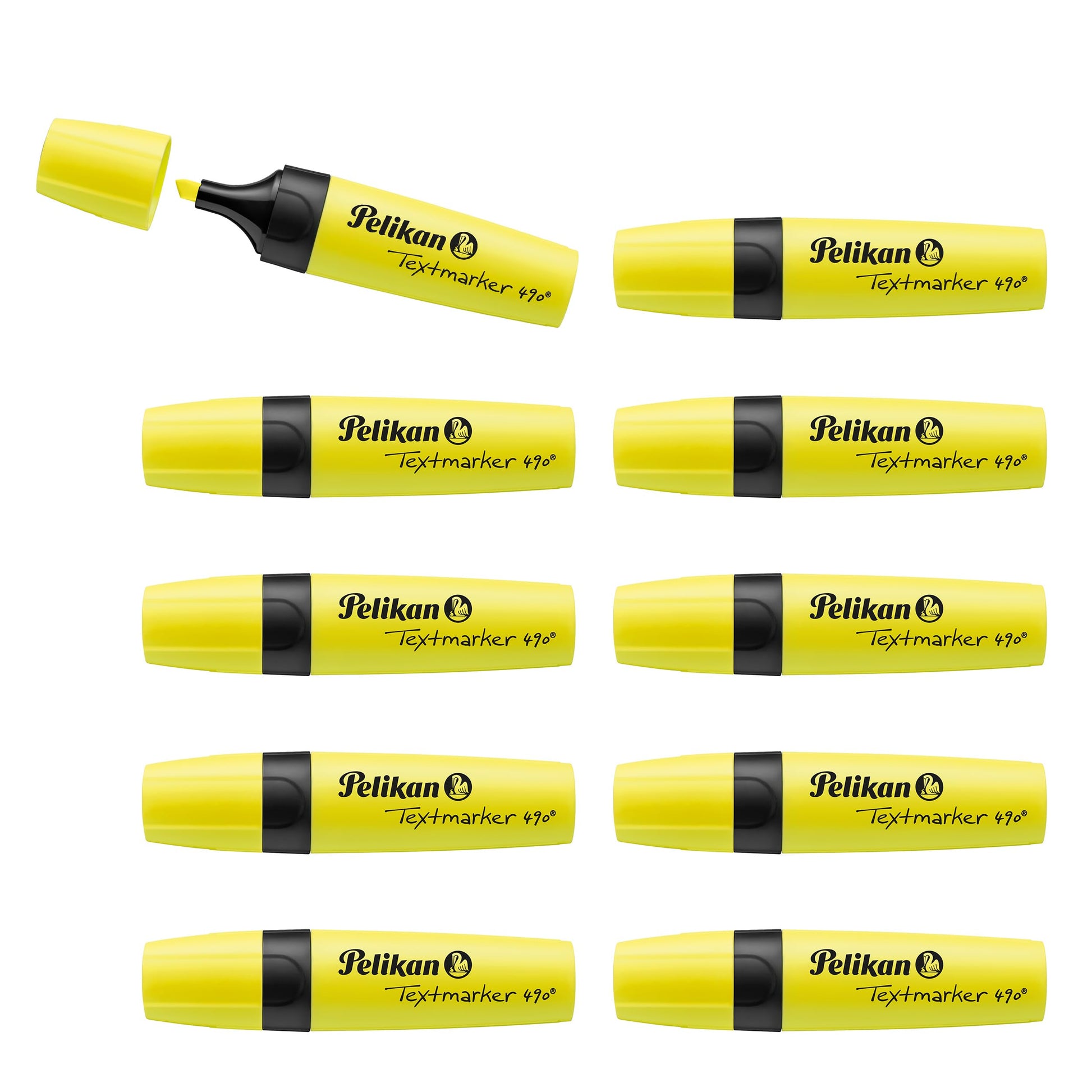 Pelikan 490 814089 Highlighters Fluorescent Yellow Pack of 10 in Folding Box