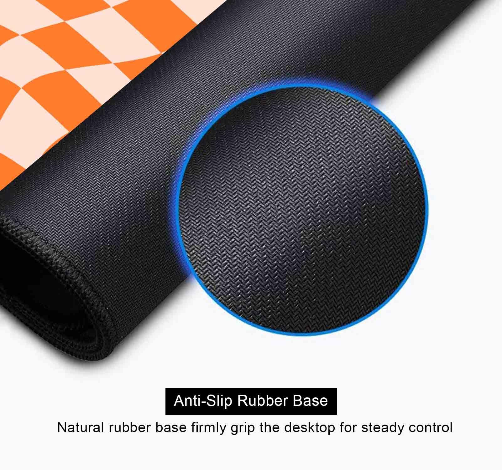 SXCKANG Orange Checkered Desk Pad, Boho Pattern Extra Large Mouse Pad, Desk Protector Pad, Writing