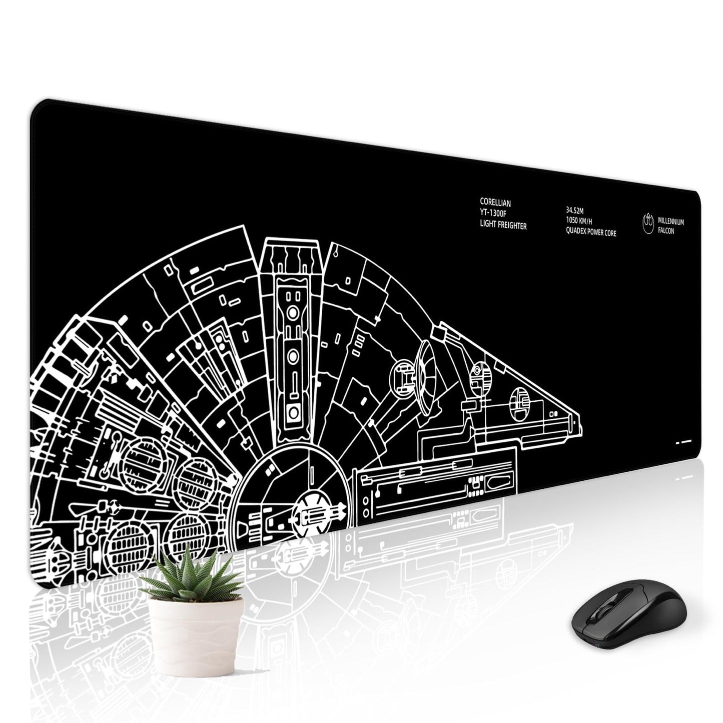 Stanoha Cute Desk Mat for Keyboard Desktop Extra Large Mouse Pad, Black