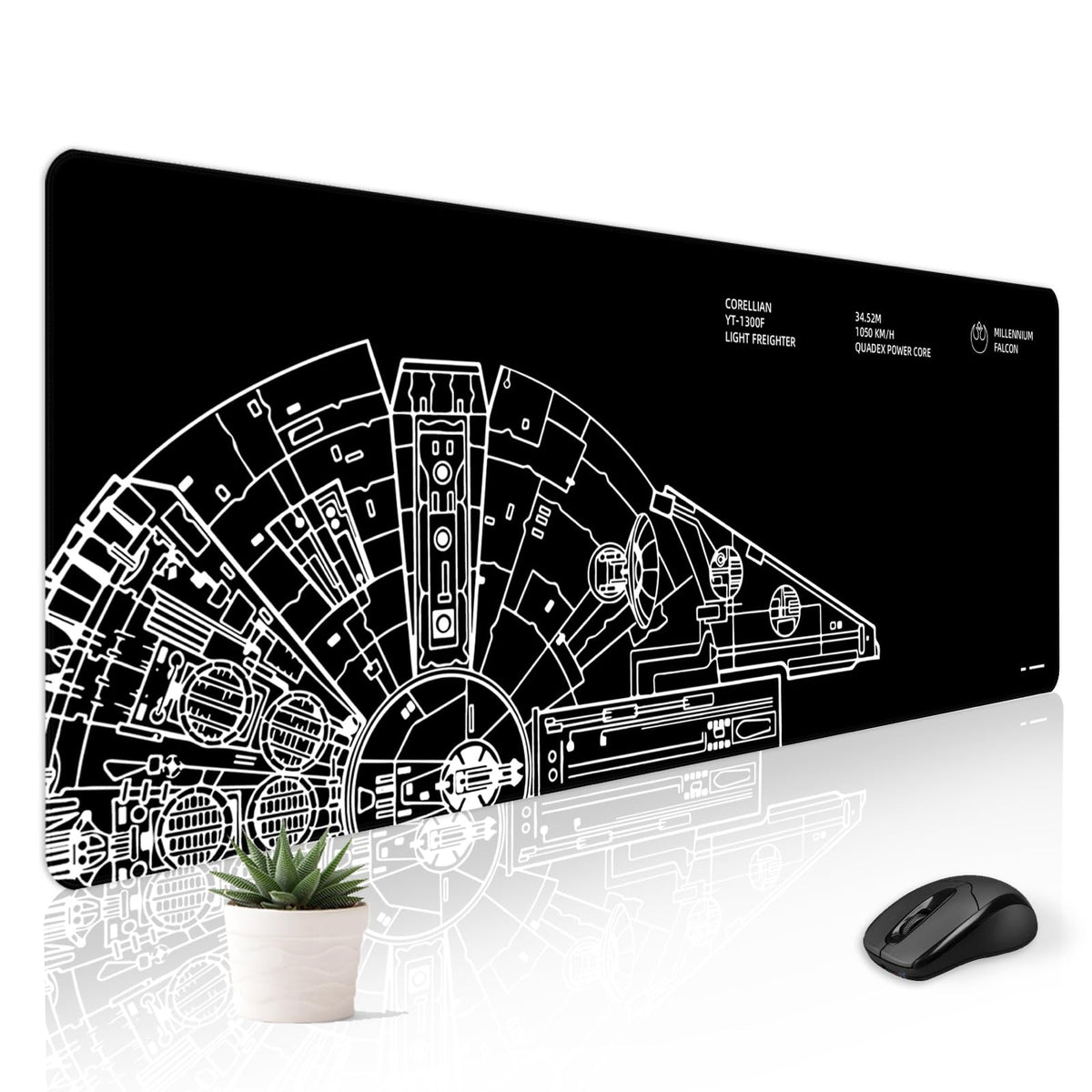 Stanoha Cute Desk Mat for Keyboard Desktop Extra Large Mouse Pad, Black