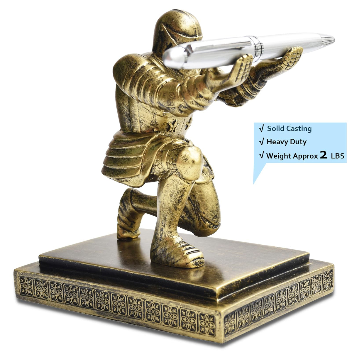 Miyolo Knight Pen Holder Kneeling Soldier Pencil Stand Desk Organizers Accessories Fancy Cool