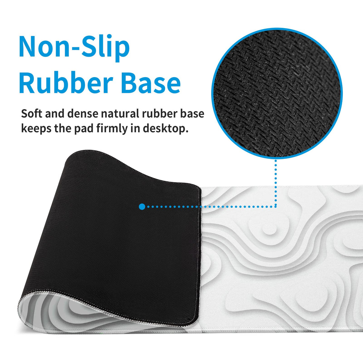 Solid Geometry Large Gaming Mouse Pad White Mouse Pad Gaming Big Desk Pad Desk Mat with Stitched