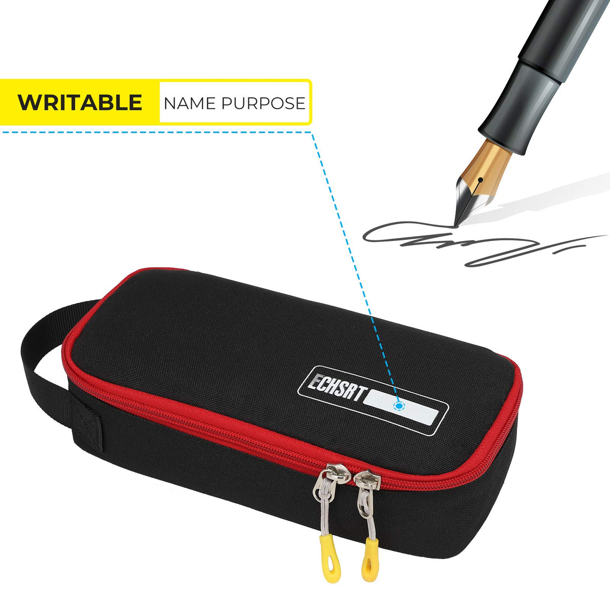 ECHSRT Large Pencil Case, Aesthetic Pen Pouch with Big Capacity, Minimalist Portable Stationery Bag