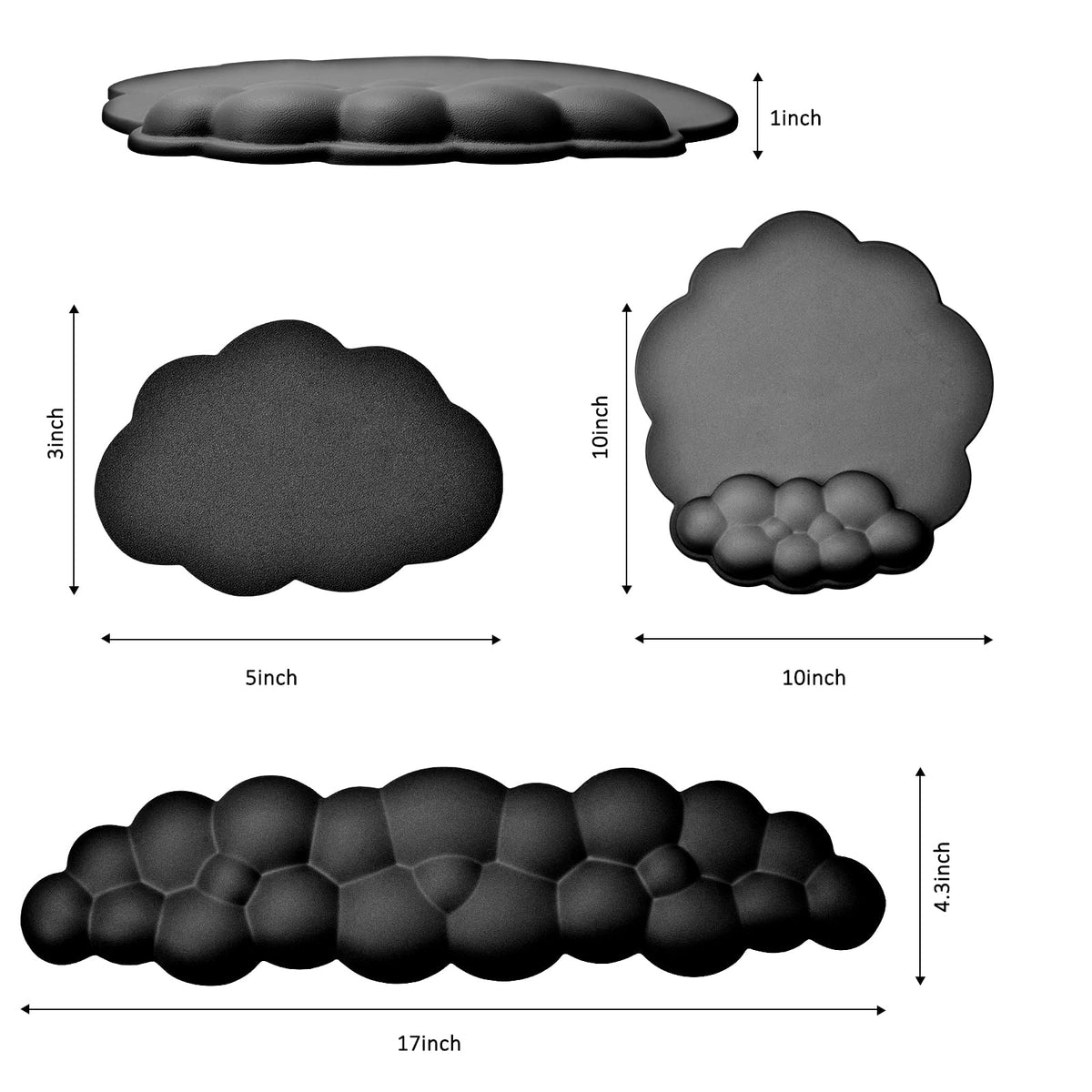 Cloud Wrist Rest Mouse Pad & Keyboard Wrist Support Set for Home & Office