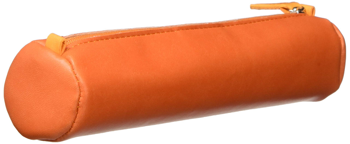 Rhodia 318994C - Rhodiarama Tangerine Round Pencil Case - 21.5 x 5.5 cm - Genuine Orange Stitching